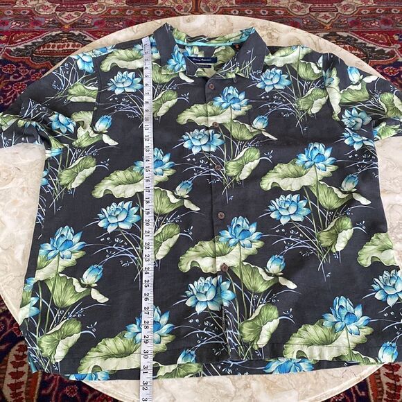 Tommy Bahama IslandZone® Camp Hawaiian 70% Silk Casual Summer Short Sleeve Shirt - Picture 15 of 15